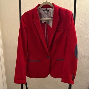 Tommy Hilfiger Red Blazer with Blue Accents